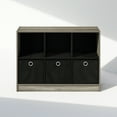 thumbnail image 3 of Furinno Cubic Multipurpose Clothing & Closet Storage Organizer Shelf with Bin Drawers, 6-Cube, French Oak/Black, 3 of 6