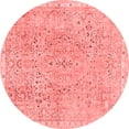 thumbnail image 1 of Ahgly Company Indoor Round Abstract Red Modern Area Rugs, 3' Round, 1 of 4