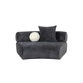 thumbnail image 2 of Benjara 51" Curved Armless Modular Sofa Chair- 2 Throw Pillows- Dark Gray, 2 of 7