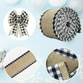 thumbnail image 3 of 3 Rolls Buffalo Plaid Ribbons 2.5 inch Width Burlap Ribbon Christmas Checked Burlap Ribbon，Black and White Checkered Ribbon for Crafts DIY Garland，Bows Crafts Decoration, Total Length 18 Yards, 3 of 7