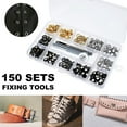 thumbnail image 3 of Grommet Kit 150 Sets Grommets Eyelets with Storage Box & 1 Pieces Install Tool Kit 10mm /5 mm Inside Diameter Grommet Tool Kit for Leather Fabric Canvas Belt Craft Making, 3 of 9