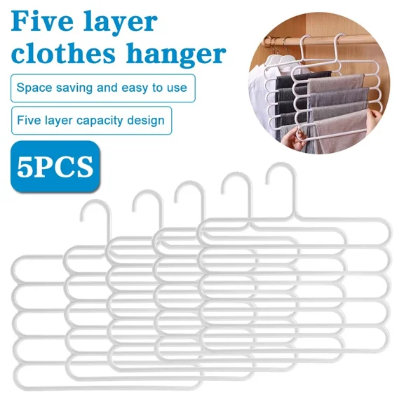 Clothes Pants Trouser Hanger Multi Layer Storage Rack Closet Space Saver S Shape
