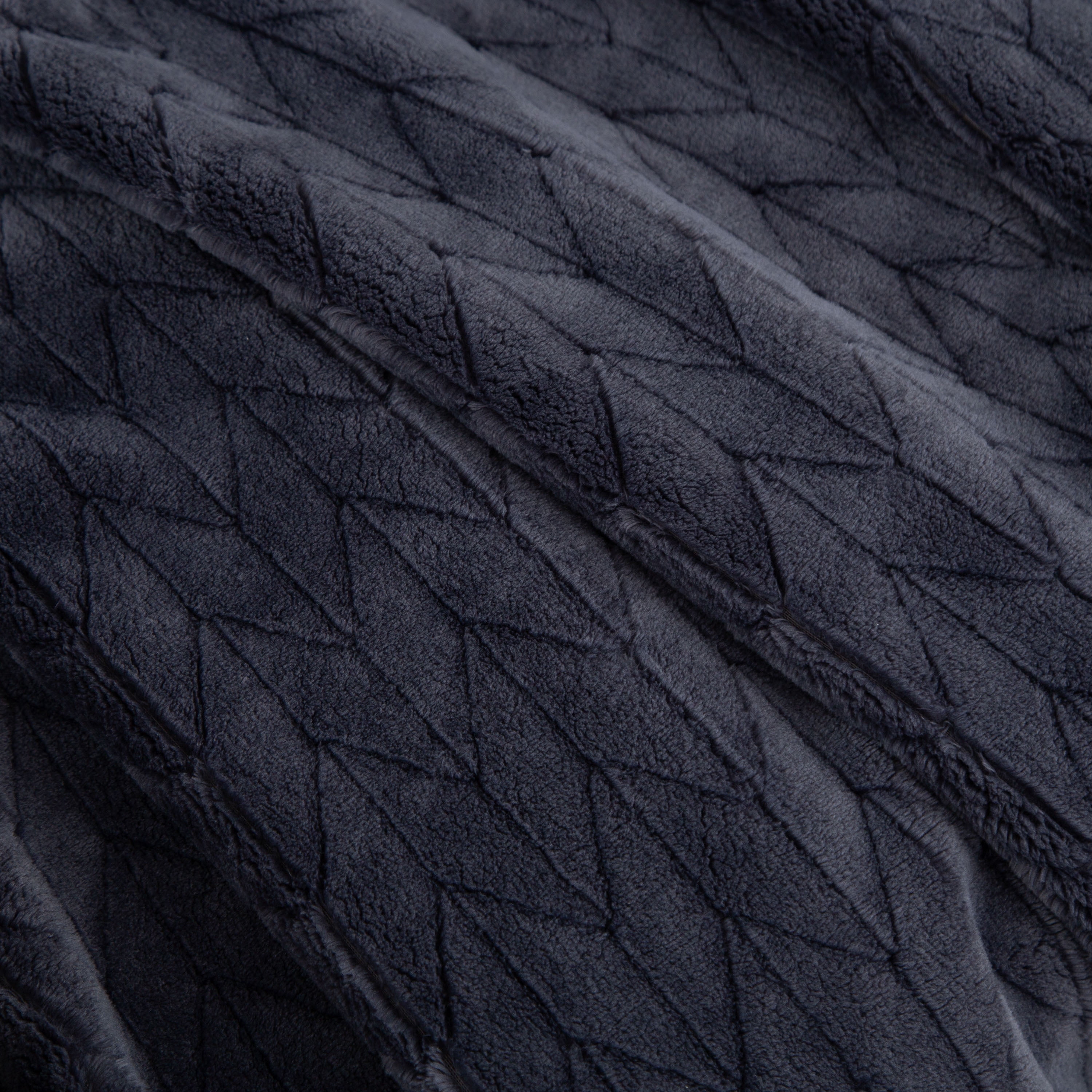 Better Homes & Gardens Textured Velvet Plush Soft Fleece Throw Blanket, Oversized, Greystone