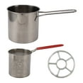 thumbnail image 2 of Stainless Steel Deep Fryer Pan, High Temperature Resistant Portable Mini Metal Fryer Pan, Deep Pot Small Frying Pan with Long Handle for Home, 2 of 7