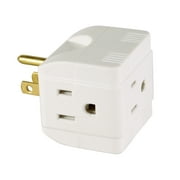 Hyper Tough 3-Pack 3-Outlet White Grounded Adapters, 15 Amps
