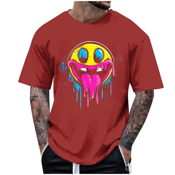 Blusas y camisas de manga corta y cuello redondo para hombre. Blusas/camisetas de manga corta con cuello redondo y estampado de Halloween para hombre. Blusa para hombre.
