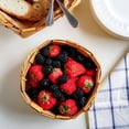 thumbnail image 4 of 1 Pcs Inch Woodchip Basket with Handles Wooden Decorative Woven Empty Baskets Picnic Square Wicker Baskets Storage Basket Container for Organizing Snack Pantry(6.7*6.7*3.5"), 4 of 6