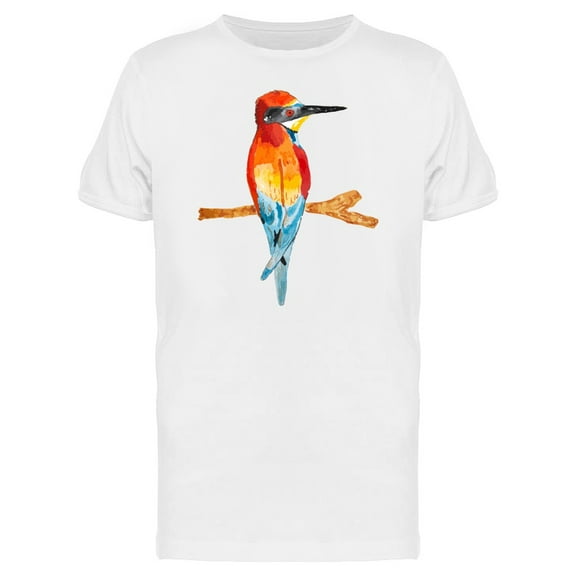 Watercolor Bird On Branch T-Shirt Men -Image by Shutterstock, Male 3X-Large