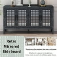 thumbnail image 5 of Mirrored Accent Cabinet, Besthome Retro Buffet Sideboard with Grain Pattern, 4 Doors and Adjustable Shelves, Storage Cabinet for Dining Room, Living Room, Bedroom, Hallway, Black, 5 of 8