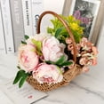 thumbnail image 5 of Flower Basket Rattan Handmade Basket With Handle for Storgae Wedding Girl Flower Basket Decoration 25*16*25cm, 5 of 10