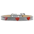 thumbnail image 4 of Mirage Pet Red Glitter Heart Widget Dog Collar Pink Ice Cream Size 16, 4 of 8