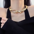 thumbnail image 4 of Collar con hebilla de anillo grueso tridimensional con bisagra de estilo de metal de industria pesada, collar de alta calidad para hombres y mujeres, 4 of 5