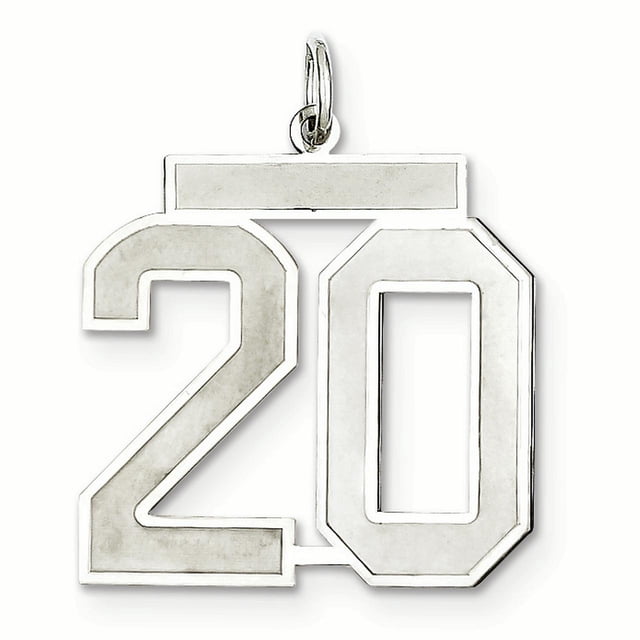 Collier Pendentif en Argent Sterling 925 Numéro 20 Breloques