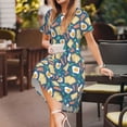thumbnail image 3 of Lsque Eggs Toast Bacon And Arugula Print Women's Casual Dress T-Shirt Summer Short Sleeve Scoop Neck Swing Dresses, 3 of 6