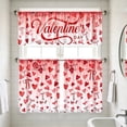 thumbnail image 4 of Weloille 2D Printed Kitchen Short Curtain Set 3PCS, 1 Valance 2 Panels Privacy Protecting Drapes, Fade Resistant Easy Install, for Kitchen Laundry Room Dining Room Window Decor, 4 of 9