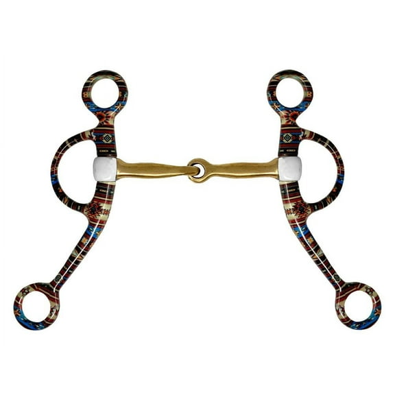 Showman Southwest Print Copper Argentine Snaffle Bit