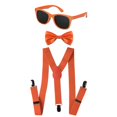 thumbnail image 1 of Adult Neon Suspender Bowtie Accessory Set, Orange, 1 of 1