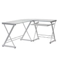 thumbnail image 5 of Pemberly Row Modern Reversible L-Shaped Clear Glass Top Computer Desk, 5 of 7
