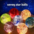 thumbnail image 4 of Glowing Sky Glass Sphere Decor, 7 Colors 40mm Ice Cracked Balls Crystal Balls with LED Wooden Base Decorative, for Home,Meditation, Energy Balancing & Light Decor (Round Bases), 4 of 6