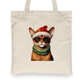 thumbnail image 2 of Hello Winter Abyssinian Frosty Morning Walk Welcome Snowy Christmas Canvas Tote Bag Cat Lover Kitten Owner Gifts Reusable Shopping Grocery Bag - 02018, 2 of 5