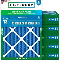 Filterbuy 22.25x25x4 MERV 13 Health Defense, Pleated HVAC AC Furnace Air Filters (6-Pack)