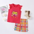 thumbnail image 5 of Baby Outfits Short Sleeved Knitted Cartoon Owl Pattern Embroidery Tops Shorts Girls Clothes Hot Pink, 5 of 7