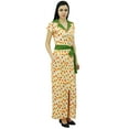 thumbnail image 5 of Bimba Women's Long Printed Robe Dress With Collar Full Length Casual Maxi Dress, 5 of 7