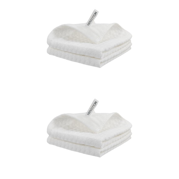 Unique Bargains 4 Pack 100% Cotton Absorbent Waffle Weave Kitchen Towels White 12" x 12"