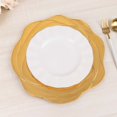 thumbnail image 5 of Efavormart 6 Pack Metallic Gold Acrylic Charger Plates With Ribbed Rose Pattern, Round Dinner Chargers Event Tabletop Decor - 13", 5 of 11