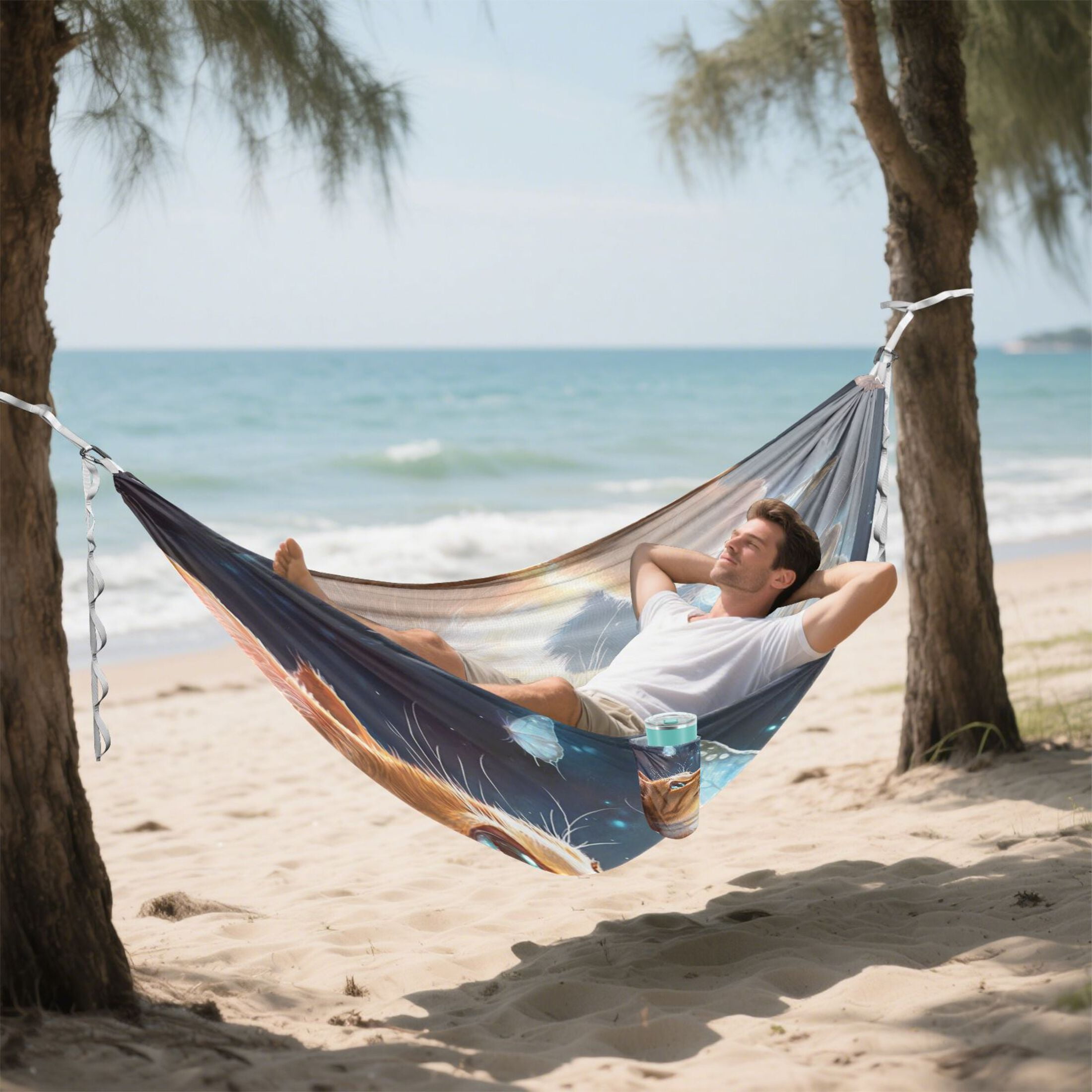 Hammock Camping Hammock Nylon Portable Hammock Travel Camping Hammock The Cat and The Butterfly