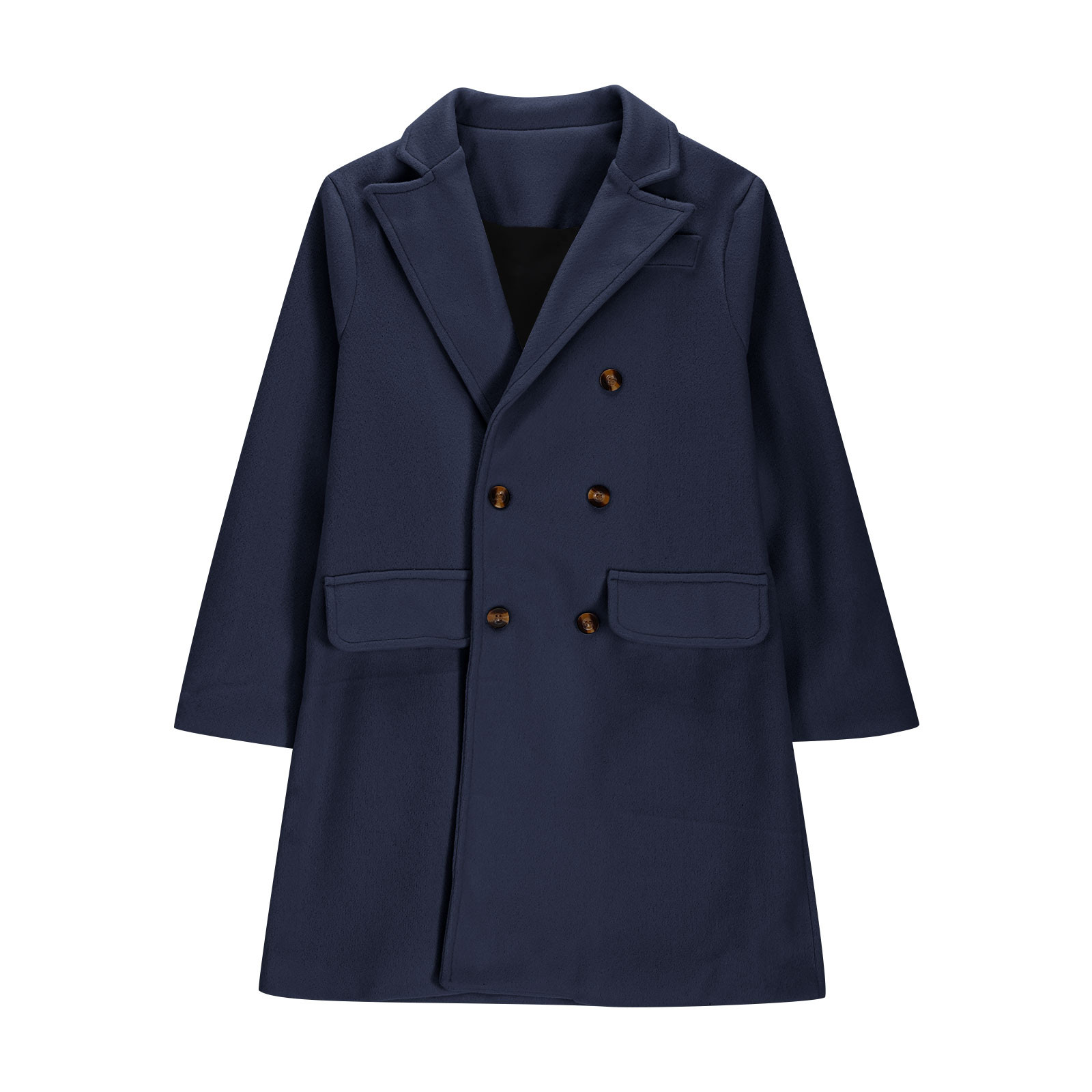 UQJfacai Boys Double Breasted Pea Coat Kids Winter Warm Casual