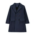 thumbnail image 3 of Boys Wool Blend Trench Jacket Casual Loose Notched Lapel Double Breasted Peacoat Kids Lightweight Winter Warm Coat 5-14 Years, 3 of 5