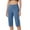 Blue, variant on BXINGOHAI Capri Pants for Women 14" Knee Length Wide Leg Yoga Capris Dressy Casual Summer Crop Pants with Pockets Black M