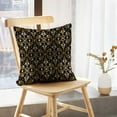 thumbnail image 5 of LALILO Throw Pillow Covers Golden Black Golden Floral Gold Black Cushion Cover 18" x 18", 2 Pack, 5 of 6