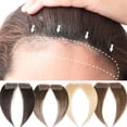 thumbnail image 3 of HAIRRO 0.75"*6.25" Lace Front Hairline Hairpiece 100% Human Hair Extension Hairline Loss Straight Tape in Human Hair Frontal Hair Toppers Replacement Toupee 10 Inch Middle Parting Hair Style, 3 of 7