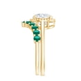 thumbnail image 3 of Rosec Jewels Lab Diamond Engagement Ring Set with Lab Emerald Wedding Band - Authentically Certified, 18K Yellow Gold, US 3.00, 3 of 8