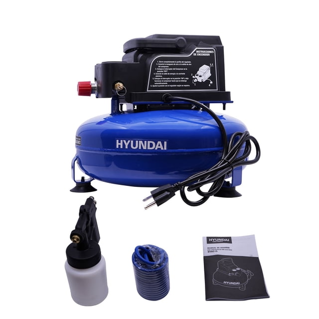Mini Compresor de Aire Eléctrico Hyundai HYAC15 12 Litros 100psi/7bar C/Motor 1/3hp