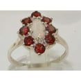 thumbnail image 3 of LBG British Made 925 Sterling Silver Natural Opal & Garnet Womens Statement Ring - 33 size options - Size 7, 3 of 7