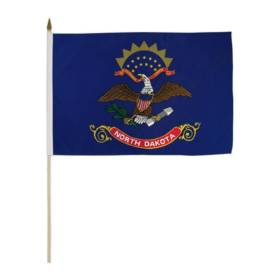North Dakota 12x18in Stick Flag