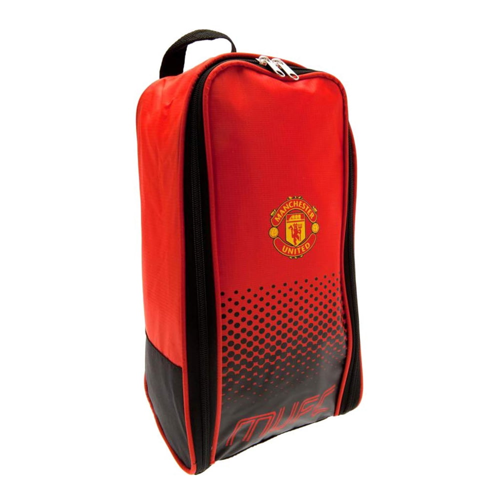 Manchester United Bootbag School Black P.E Equipment Zipped Kit bag Swimming Kit 