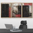 thumbnail image 2 of wall26 Framed Canvas Print Wall Art Set Grunge Black Red Geometric Color Block Abstract Shapes Illustration Modern Art Decorative Multicolor Chic for Living Room, Bedroom, Office - 24"x36"x, 2 of 5