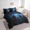 thumbnail image 2 of Manfei Moon Mountain 7 Pieces Full Size Bedding Sets,Natural Wolf Full Size Bed in a Bag,Blue,Black Reversible, 2 of 7