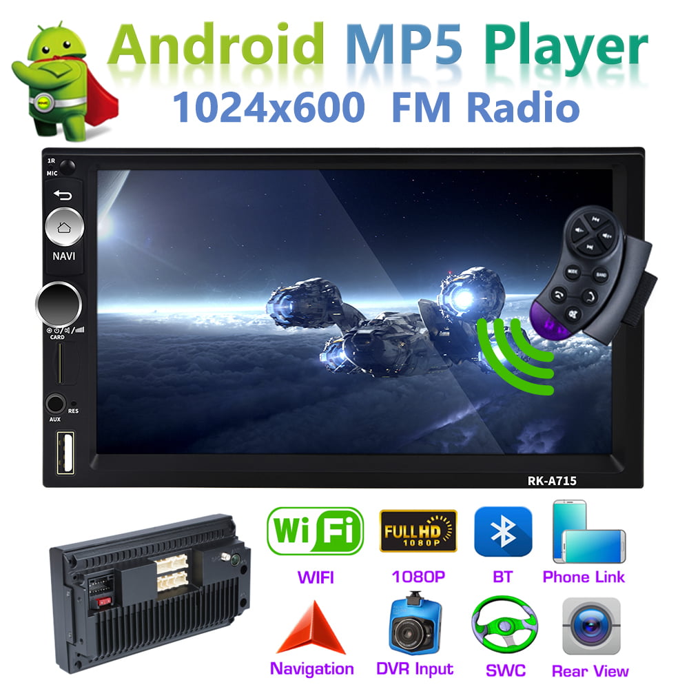 Android 8.0 7" 2 DIN Car GPS Bluetooth Stereo Radio FM MP5 Player Multi-function 