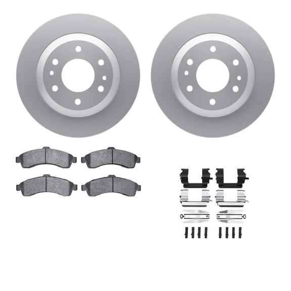 Dynamic Friction Company Front Geospec Brake Rotors with 5000 Advanced Brake Pads includes Hardware 4512-48120
