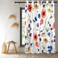 thumbnail image 3 of Floral Blackout Curtains Colorful Rural Wildlife Flowers Art Print Bedroom Window Curtains Modern Concise Fashion Window Drapes For Living Room Kitchen 42"W x 108"L (Pack of 2), 3 of 6