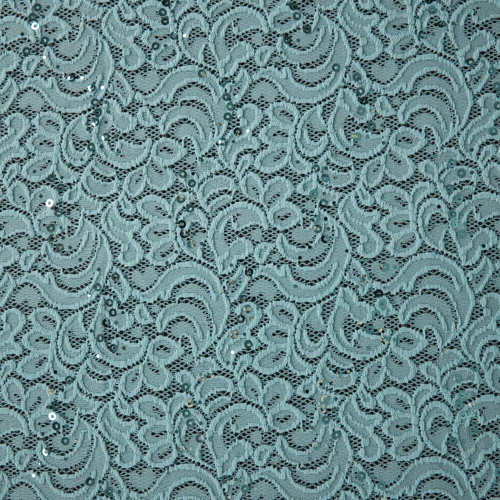 Zelouf Madilyn Stretch Lace W Trans  , Sewing, DIY, Crafts Fabric by the Yard, Blue Flower, 20 Yard