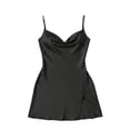 thumbnail image 5 of Fengactive Womens Satin Slip Dress Cowl Neck Spaghetti Strap Mini Lounge Sleepwear, 5 of 5