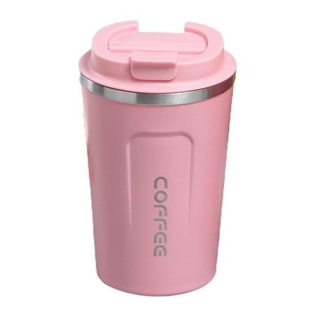 

304 Stainless Steel Coffee Mug Vacuum Insulation Water Bottle 380/510ml for Car Outdoor Travel Pink 380ml