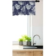 thumbnail image 3 of Ambesonne Leaves Window Valance, Hawaiian Flora Tropical Rainforest Monstera Leaves on Stripes, Curtain Valance for Kitchen Bedroom Decor with Rod Pocket, 54" X 18", Violet Blue Coconut, 3 of 3