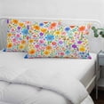 thumbnail image 4 of Colorful Spring Floral Throw Pillow Cover, Pillowcase Protectors with Zipper, Breathable Decorative Lumbar Pillow Case Cover, Summer Watercolor Botanical Pillow Shams for Couch Sofa 12x20Inch, 4 of 8